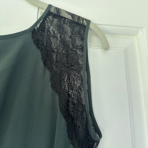Dark Green Aaron Ashe Romper w/ Black Lace - Picture 3 of 5